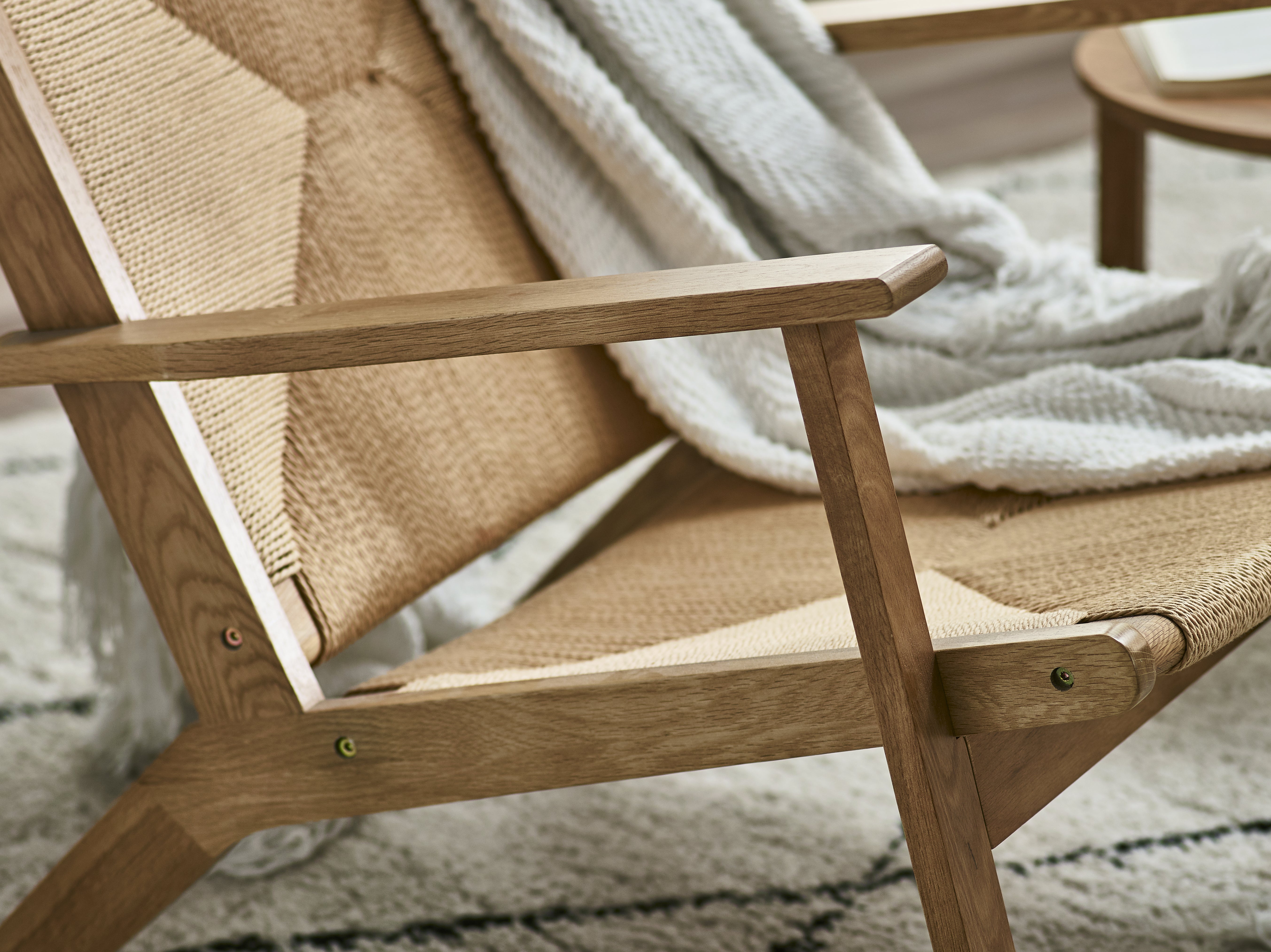 Barley Natural Oak Wood & Rope Accent Chair